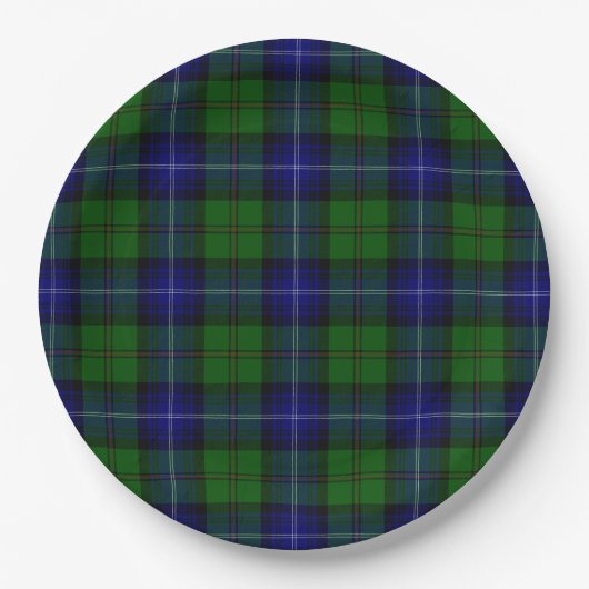 Urquhart tartan blue kariert pappteller (Vorderseite)