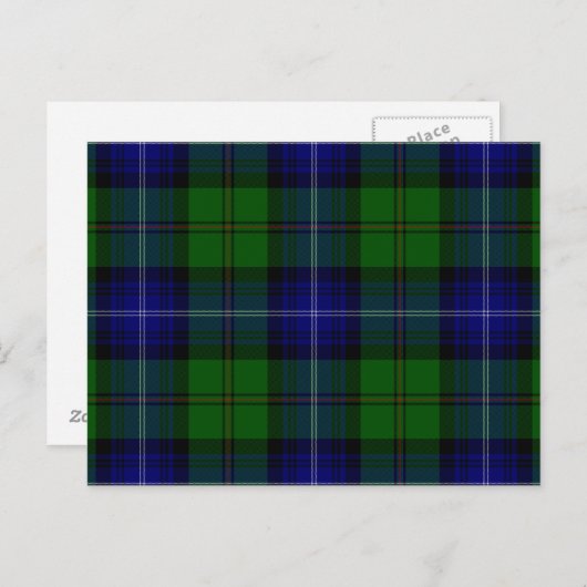 Urquhart tartan blue kariert postkarte (Vorne/Hinten)