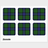 Urquhart tartan blue kariert quadratischer aufkleber (Blatt)