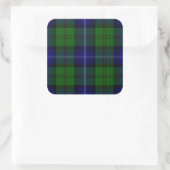 Urquhart tartan blue kariert quadratischer aufkleber (Tasche)