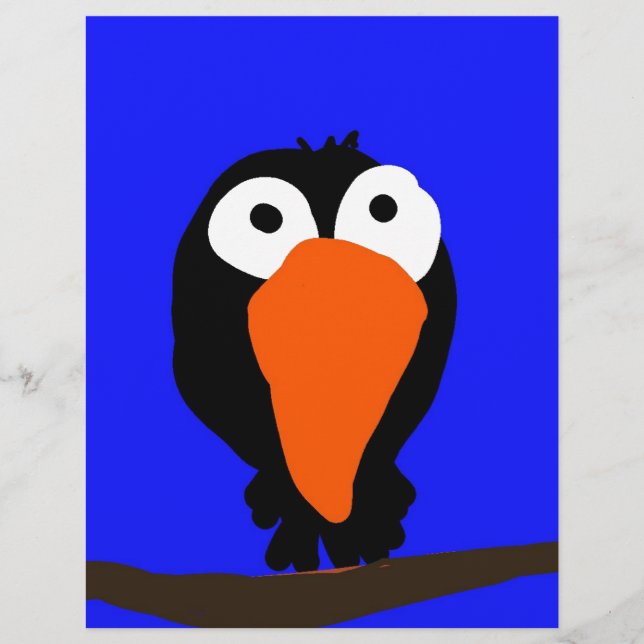 Urraco zeichnend schwarzer Vogel (Vorderseite)