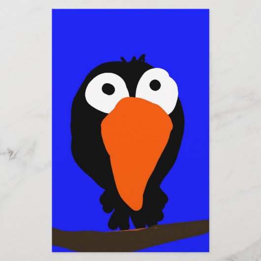 Urraco zeichnend schwarzer Vogel Briefpapier (Vorderseite)