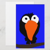 Urraco zeichnend schwarzer Vogel Briefpapier (Vorne/Hinten)