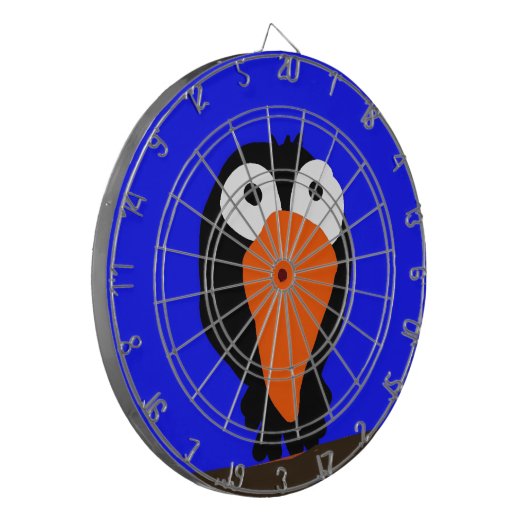 Urraco zeichnend schwarzer Vogel Dartscheibe (Vorderseite Links)