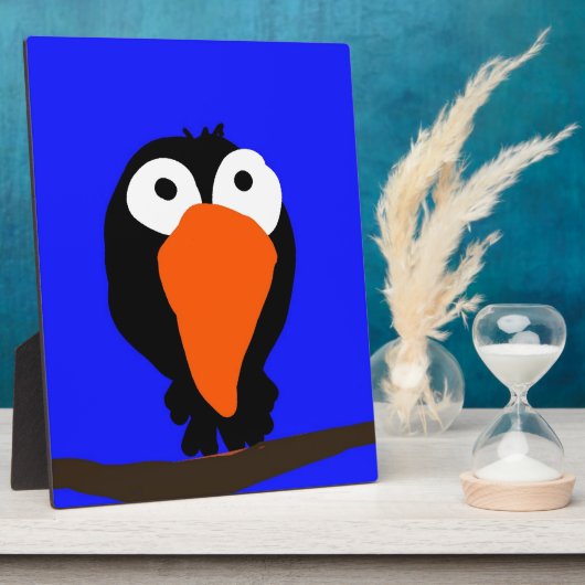 Urraco zeichnend schwarzer Vogel Fotoplatte (Seite)