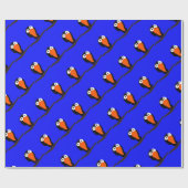 Urraco zeichnend schwarzer Vogel Geschenkpapier (Flach)