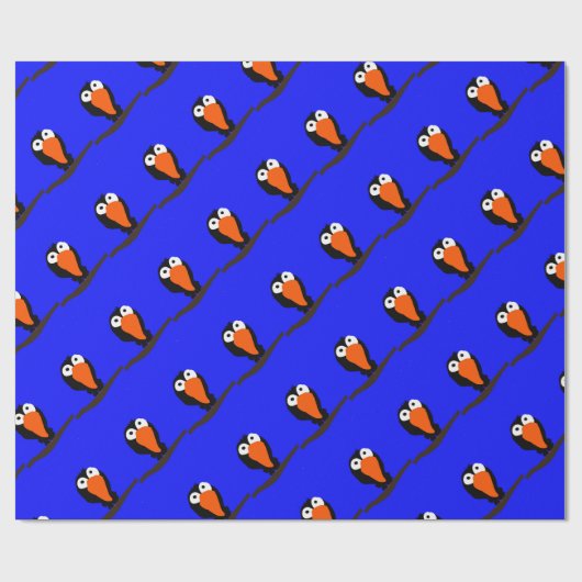 Urraco zeichnend schwarzer Vogel Geschenkpapier (Flach)