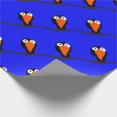 Urraco zeichnend schwarzer Vogel Geschenkpapier (Ecke)