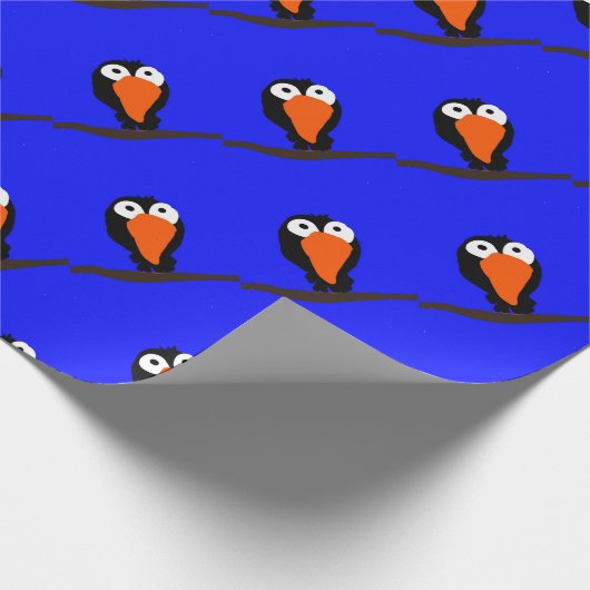 Urraco zeichnend schwarzer Vogel Geschenkpapier (Ecke)