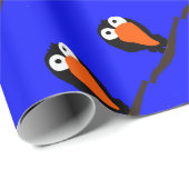 Urraco zeichnend schwarzer Vogel Geschenkpapier (Rolleneckpunkt)