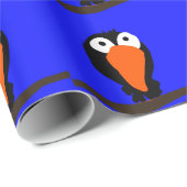 Urraco zeichnend schwarzer Vogel Geschenkpapier (Rolleneckpunkt)