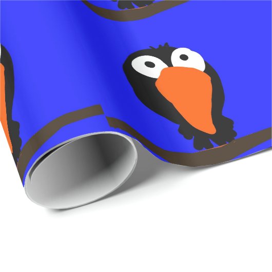 Urraco zeichnend schwarzer Vogel Geschenkpapier (Rolleneckpunkt)