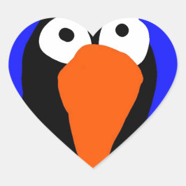 Urraco zeichnend schwarzer Vogel Herz-Aufkleber