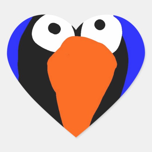 Urraco zeichnend schwarzer Vogel Herz-Aufkleber (Vorderseite)