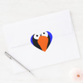 Urraco zeichnend schwarzer Vogel Herz-Aufkleber (Umschlag)