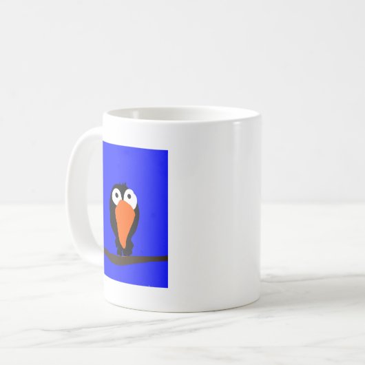 Urraco zeichnend schwarzer Vogel Kaffeetasse (Vorderseite Links)