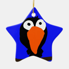 Urraco zeichnend schwarzer Vogel Keramik Ornament