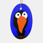 Urraco zeichnend schwarzer Vogel Keramik Ornament (Links)