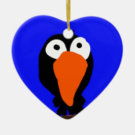 Urraco zeichnend schwarzer Vogel Keramik Ornament