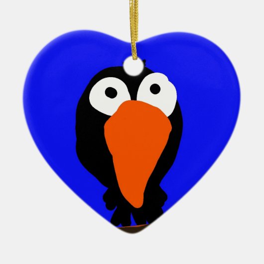 Urraco zeichnend schwarzer Vogel Keramik Ornament (Vorne)