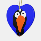 Urraco zeichnend schwarzer Vogel Keramik Ornament (Links)
