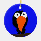 Urraco zeichnend schwarzer Vogel Keramikornament (Vorne)