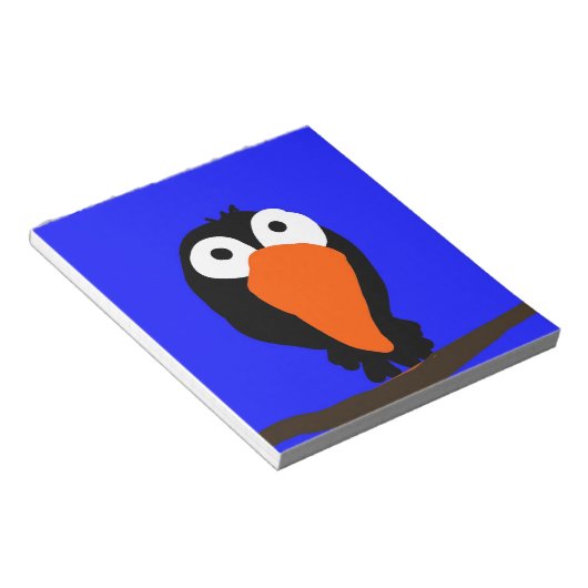 Urraco zeichnend schwarzer Vogel Notizblock (angewinkelt)