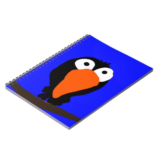 Urraco zeichnend schwarzer Vogel Notizblock (Linke Seite)