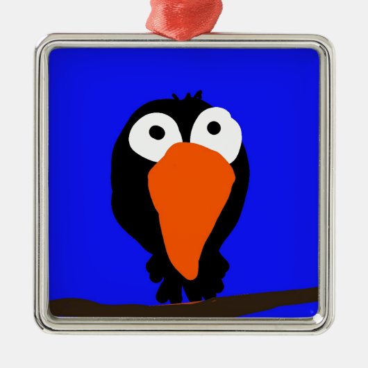 Urraco zeichnend schwarzer Vogel Ornament Aus Metall (Vorne)