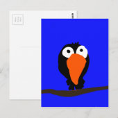Urraco zeichnend schwarzer Vogel Postkarte (Vorne/Hinten)