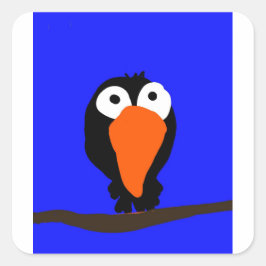 Urraco zeichnend schwarzer Vogel Quadratischer Aufkleber