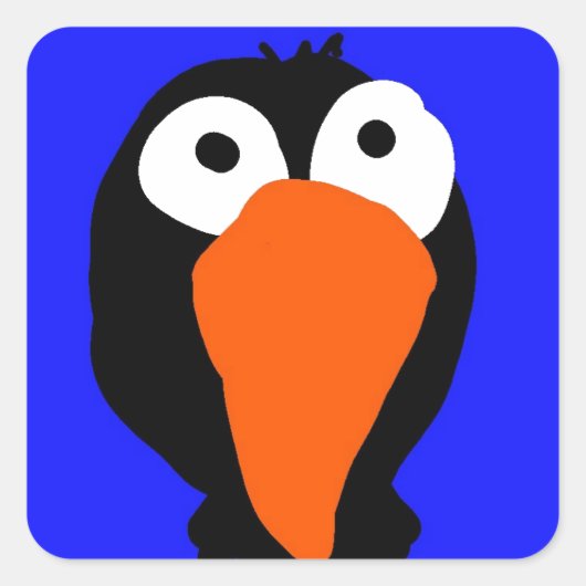 Urraco zeichnend schwarzer Vogel Quadratischer Aufkleber (Vorderseite)