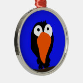 Urraco zeichnend schwarzer Vogel Silbernes Ornament (Rechts)