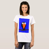 Urraco zeichnend schwarzer Vogel T-Shirt (Vorne ganz)