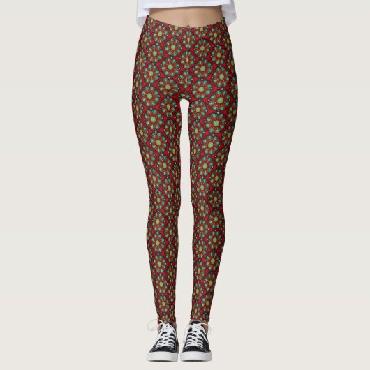 Urrhythmen Mandala Muster Leggings (Vorderseite)