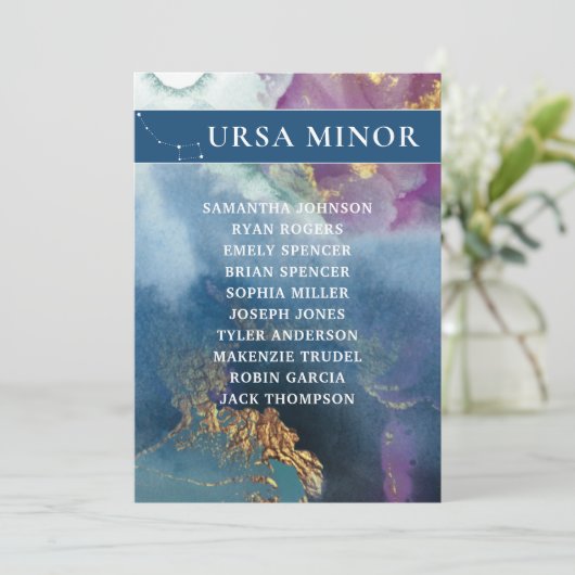 Ursa Minor Tischnummer Celestial Seating Chart (Stehend Vorderseite)
