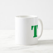 Urschrift | Aquamarin Monogram Modern Stilvoll Coo Kaffeetasse (VorderseiteRechts)