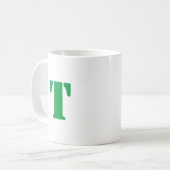 Urschrift | Aquamarin Monogram Modern Stilvoll Coo Kaffeetasse (Vorderseite Links)