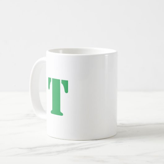 Urschrift | Aquamarin Monogram Modern Stilvoll Coo Kaffeetasse (Vorderseite Links)