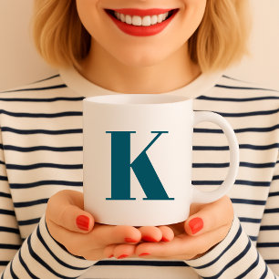 Urschrift   Aquamarin Monogram Modern Stilvoll Coo Kaffeetasse