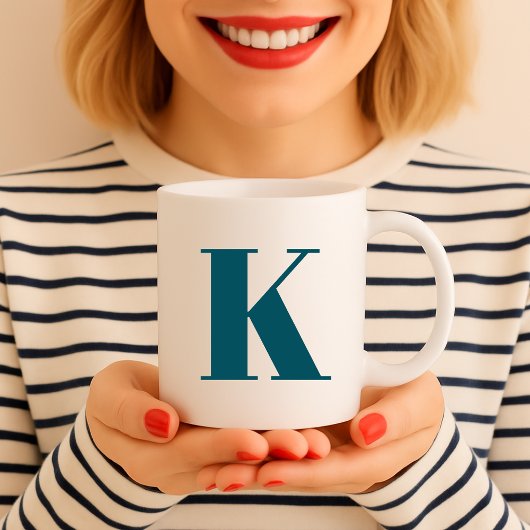Urschrift | Aquamarin Monogram Modern Stilvoll Coo Kaffeetasse