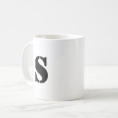 Urschrift | Aquamarin Monogram Modern Stilvoll Coo Kaffeetasse (Vorderseite Links)