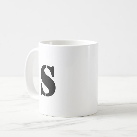 Urschrift | Aquamarin Monogram Modern Stilvoll Coo Kaffeetasse (Vorderseite Links)