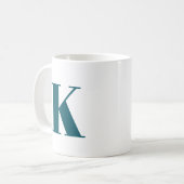 Urschrift | Aquamarin Monogram Modern Stilvoll Coo Kaffeetasse (Vorderseite Links)
