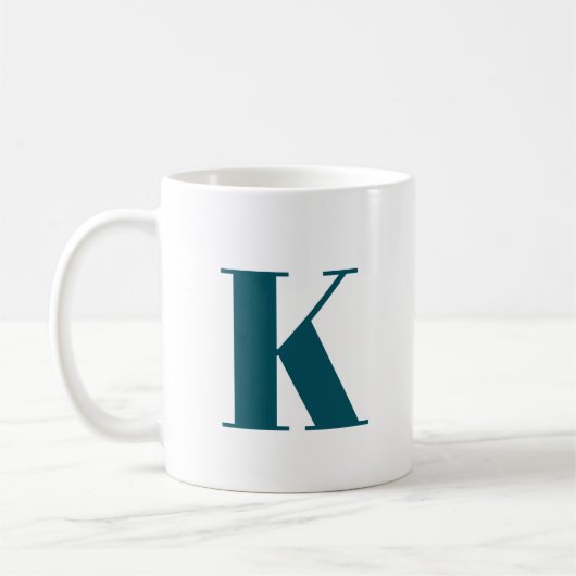 Urschrift | Aquamarin Monogram Modern Stilvoll Coo Kaffeetasse (Links)