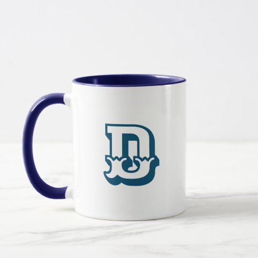 Urschrift | Monogram Modern Trendblue Color Tasse (Links)
