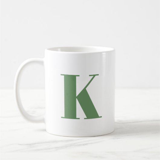 Urschrift | Monogram Modern trendy Sage Green Kaffeetasse (Links)