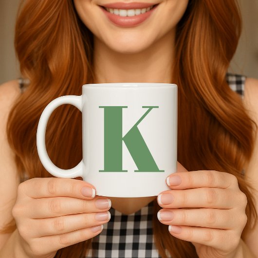 Urschrift | Monogram Modern trendy Sage Green Kaffeetasse