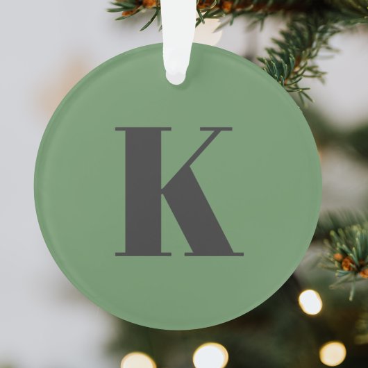 Urschrift | Monogram Modern trendy Sage Green Ornament