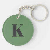 Urschrift | Monogram Modern trendy Sage Green Schlüsselanhänger (Rückseite)